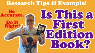 An Exercise of Determining if a Book is a First Edition!  Tips & an Example!