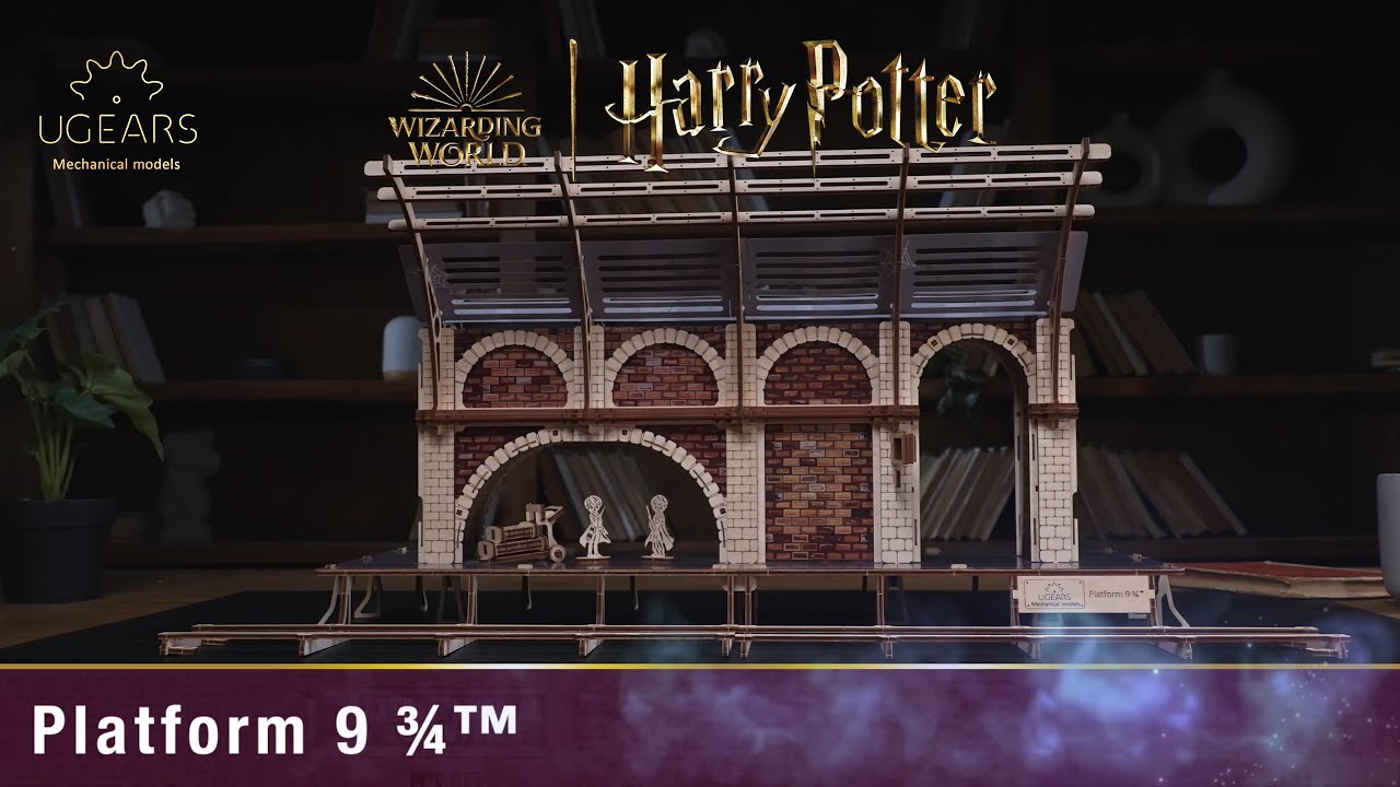 Ugears Dřevěná 3D mechanická stavebnice Harry Potter - vlakové nástupiště