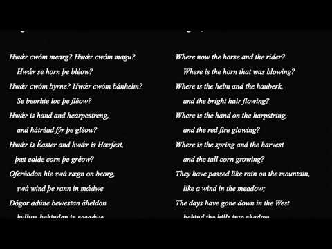 Lament of the Rohirrim from "The Two Towers", read in Old English translation