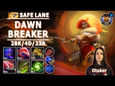 Dawnbreaker Safe Lane Carry | 7.32d | Otaker Pos 1 DB Play | Dota 2 Immortal Gameplay