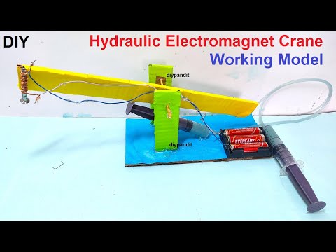 hydraulic crane working model for science fair exhibition project DIY at home howtofunda
