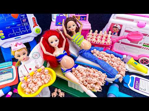 9 Minutes Satisfying with Unboxing Barbie Doll Family Playset，Cute Pinkfong Ambulance Car Toys ASMR