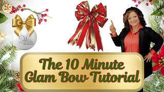 How to Make a Glam Bow by Hand | How to Make a Christmas Bow | Bow Making the Easy Way