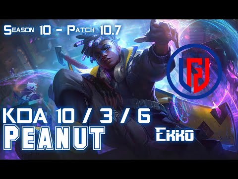 LGD Peanut EKKO vs ELISE Jungle - Patch 10.7 KR Ranked