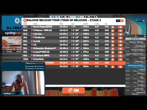 Baloise Belgium Tour (Tour of Belgium) - Stage 3 - 1 Lap Watopia Flat Reverse ITT (29km)