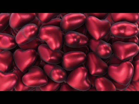 Floating Red Hearts Background Motion Graphics
