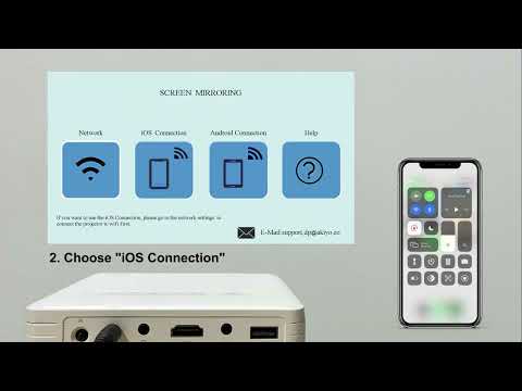 Video of AKIYO Mini Projector connecting Bluetooth and WiFi