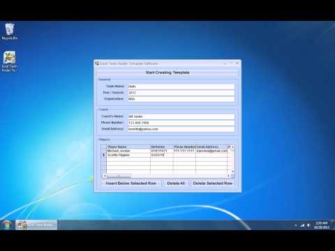 Excel Team Roster Template Software