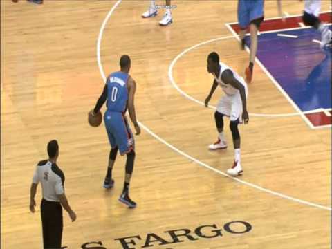 Russell Westbrook's Two Handed Jam vs Sixers - 11/24/12