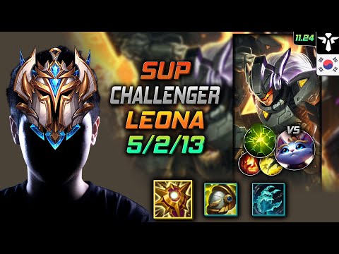 Challenger Leona Support vs Yuumi - 챌린저 서폿 레오나 솔라리 여진 - LOL KR 11.24