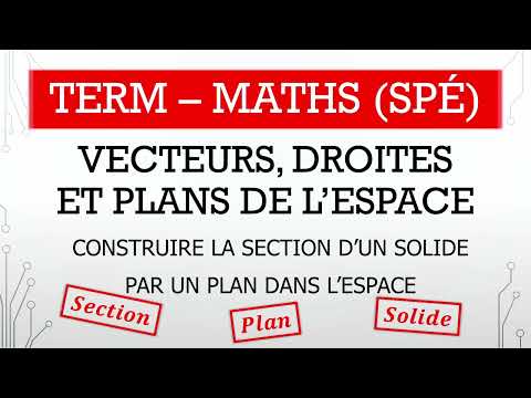 Term (Spécialité) - Maths - M.5.4b - Construire la section d'un solide par un plan