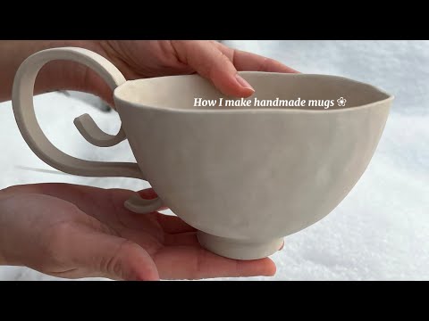 How to make a ceramic mug at home ❀ Hand building ~ no wheel needed