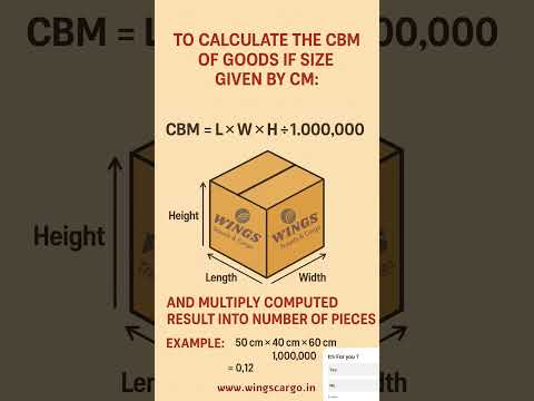 How To Calculate Cubic Metre (CBM) if Size Given By Centimeters (CM): More info+91 8248999739