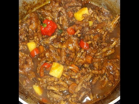 Chickenfoot recipe| simple & easy browning method| How to make stew chicken foot Jamaican style.