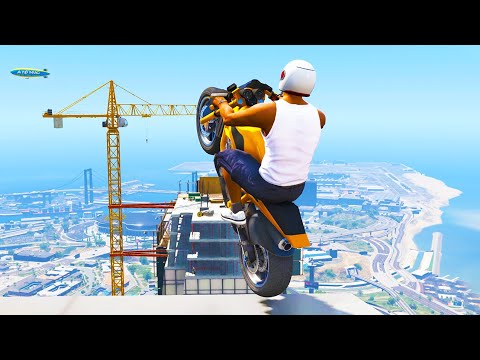 GTA 5 Jumping off Highest Buildings - GTA V Funny Moments #7
