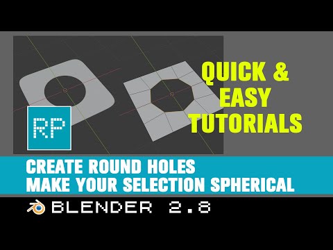QuickTips Blender 2.8 - Spherical Selection - Create Round Holes