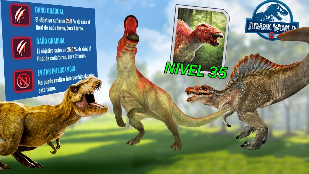 🔥TRUCO🔥DINOSAURIO NIVEL 15 DERROTA al SHANTUNGOSAURUS NIVEL 35 Jurassic World Alive