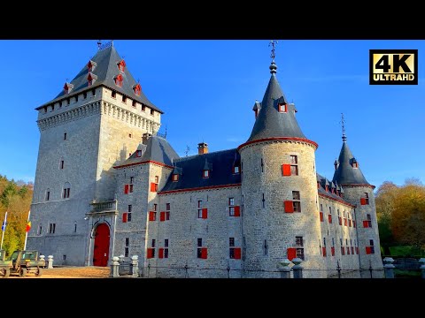 Chateau Jemeppe - Castle drone 4k - Belgian medieval castle - Kasteel van Jemeppe