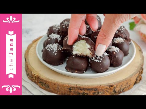 3 INGREDIENT COCONUT CHOCOLATE TRUFFLES⎜PLANT-BASED