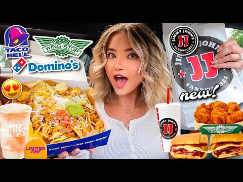 Eating NEW FAST FOOD MENU ITEMS For 24 HOURS!!
