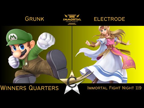 Immortal Fight Night 119 Winners Quarters - Grunk (Mario) vs electrode (Zelda) Smash Ultimate - SSBU