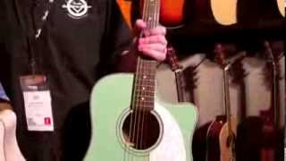 Video thumbnail for Kraft Music - Fender Sonoran SCE Surf Green & Shell Pink Acoustic Guitars NAMM 2014 by Kraft Music