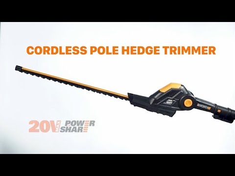 The WORX WG252 Cordless Pole Hedge Trimmer