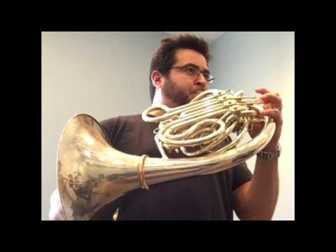 Chris Castellanos rehearsing with Boston Brass (French Horn)