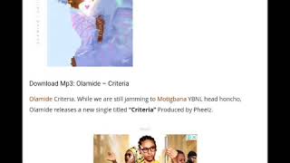 Olamide - Criteria (Official Music Audio) Zion Adebisi
