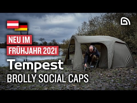 Trakker Produkt-Teaser: Tempest Brolly 100 & 100T Social Cap | Zelt | Karpfenangeln | Angelzelt