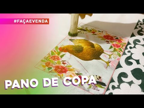 Pano de copa com barrado por Deize Costa