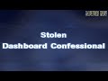 [Lower Key] Stolen [ Karaoke Version ] Dashboard Confessional