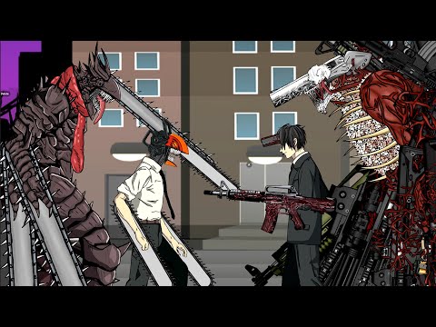 Denji Chainsaw Man vs Aki Gun Devil . Animation Drawing Cartoon 2. PART 1