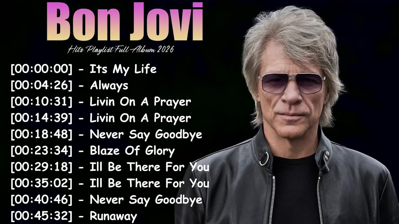Bon Jovi - Best Songs Playlist 2026 | Rock Hits, Classic Rock, Greatest Songs Mix HD 4K LIVE