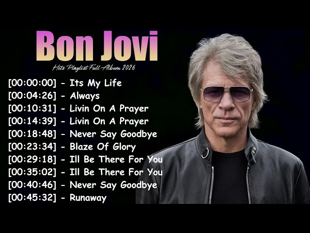 Bon Jovi - Best Songs Playlist 2026 | Rock Hits, Classic Rock, Greatest Songs Mix HD 4K LIVE SDDEFAULT Thumbnail