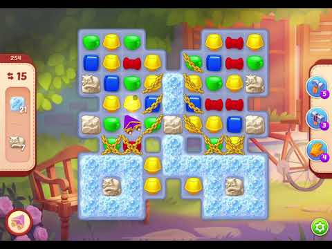 HomeScapes Level 254 no boosters (17 moves)