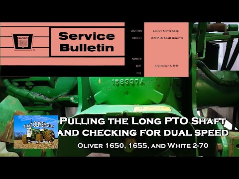 PTO Driveshaft Removal for Oliver 1650, 1655 and White 2-70, and checking for dual speed pto.