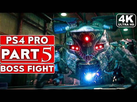 FINAL FANTASY 7 REMAKE Gameplay Walkthrough Part 5 CRAB WARDEN BOSS FIGHT [4K PS4 PRO] No Commentary