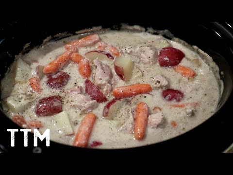 EASY Slow Cooker Cream of Mushroom Chicken Soup Recipe
