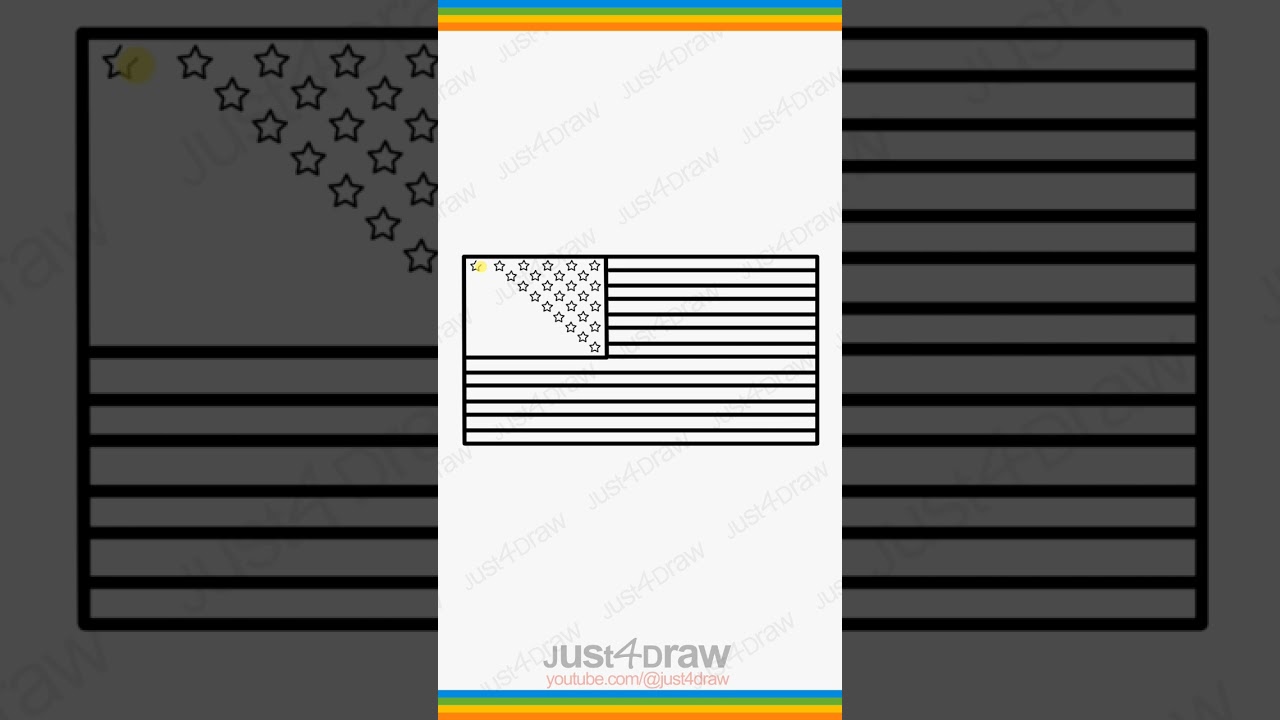 draw usa flag #shorts #usa