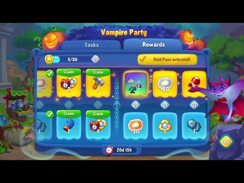 @Fishdom Win Strikes Level 8949 - 8950. Vampire Party Level 19 Unlocked.