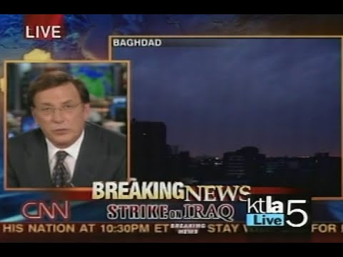 KTLA 5 CNN Feed of Iraq War Bombing Begins March 19, 2003