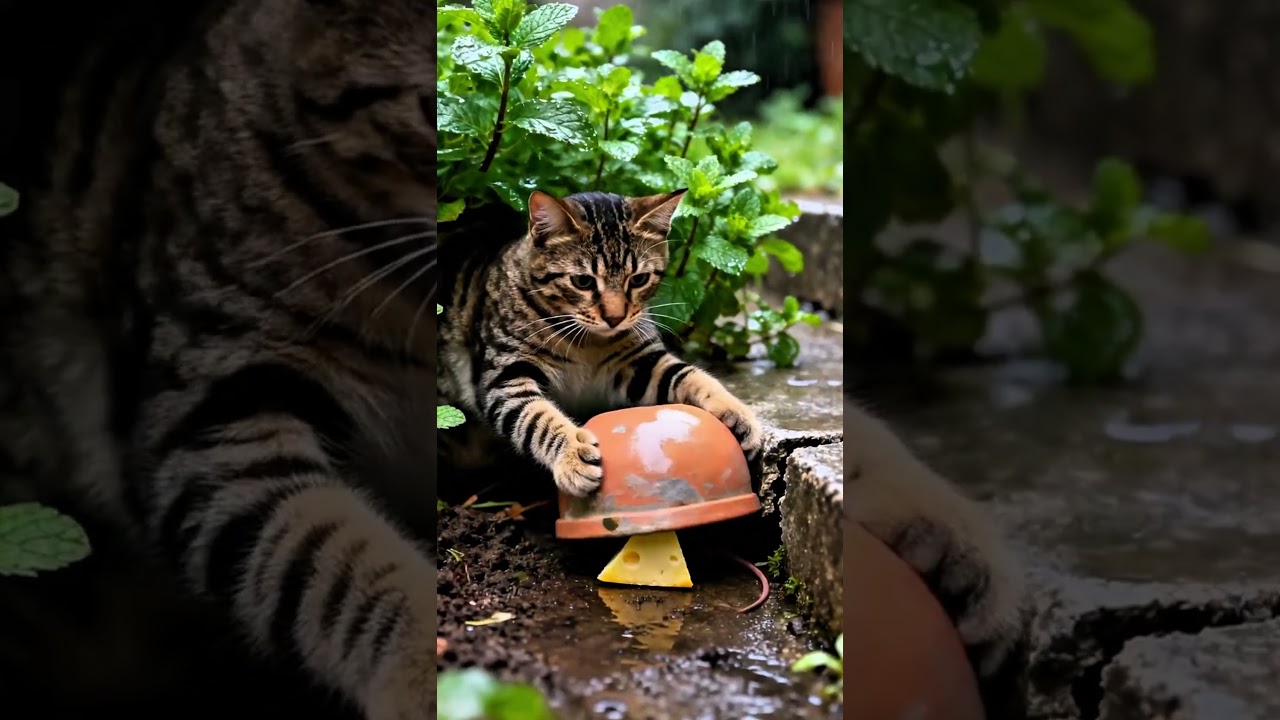 狡猾なネズミはネコの罠にかかった。#catlife #funny #orangecat#cute #cat #mouse 🐹🐱🐹#mousemurah