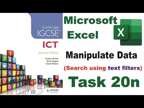 Task 20n IGCSE ICT Hodder Education | Microsoft Excel | Search using text filters