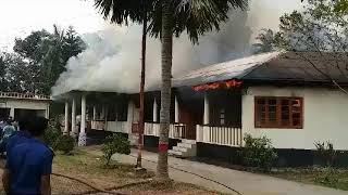 রাঙ্গামাটিতে বন বিভাগের প্রধান কার্যালয় আগুনে পুড়ে যাওয়া ভিডিও চিত্র।