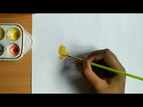 how to draw a simple flowers using watercolor