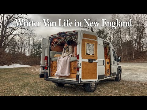 Winter Van Life in the Cold New England Mountains
