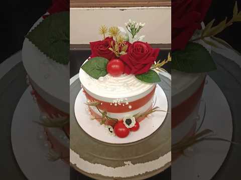 flower 🌹🌹🌹🌹 cake #easy flower cake #viralvideo #cake