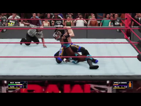 WWE 2k18 My Career Universe Apollo Crews vs The Raw WWE world heavyweight champion Max Payne