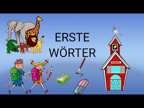 Erste Wörter lernen ( Tiere , Obst , Gemüse und Schule )
